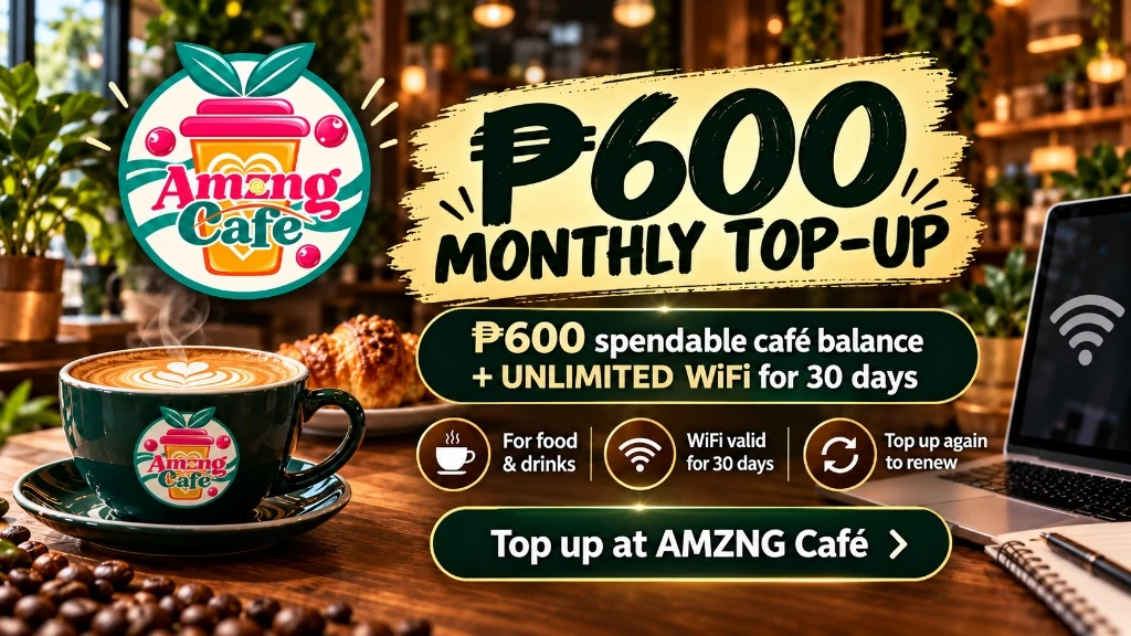 AMZNG Café ₱600 Monthly Consumable + 30-Day Wi-Fi
