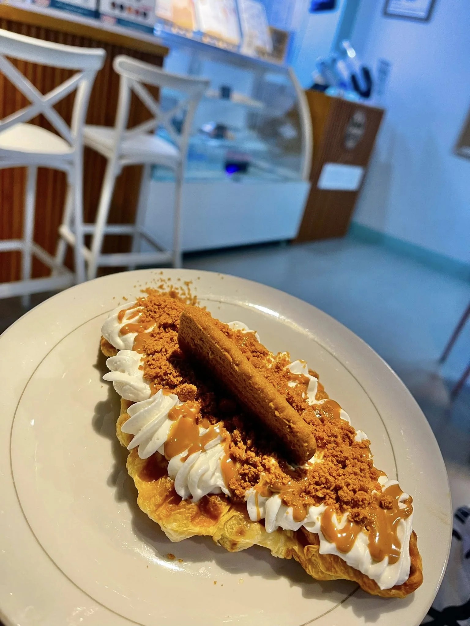 Biscoff waffle dessert at Amzng Café